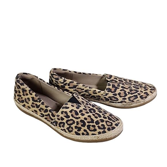 Clarks Danelly Sky Leopoard Print Espadrille Slip On Flats Womens Size 6 NEW - Picture 1 of 11